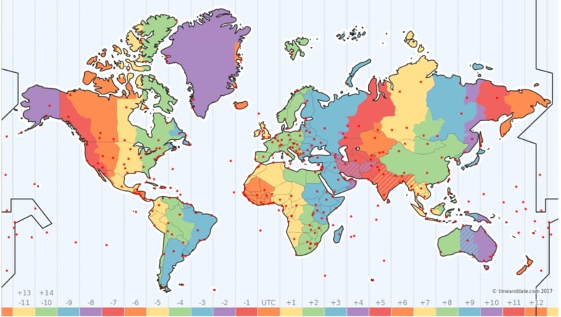 Bản đồ múi giờ GMT