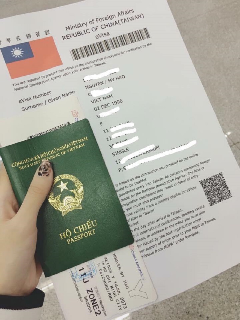 Hộ chiếu và visa đi Đài Loan