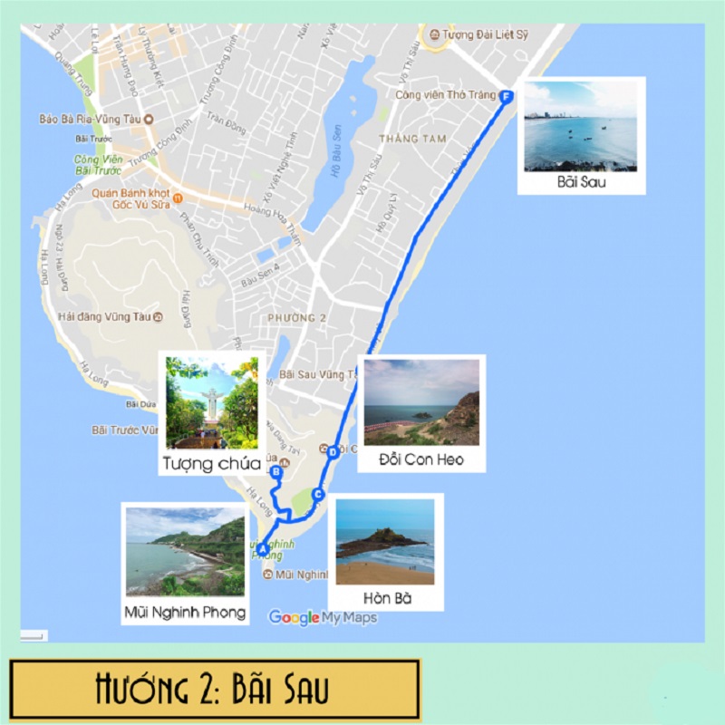 Bản đồ du lịch Bãi Sau Vũng Tàu