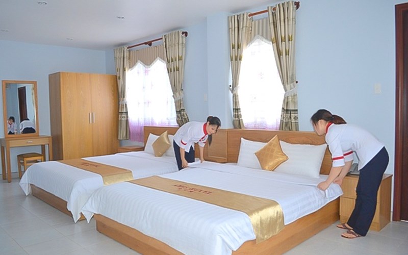 Phòng ngủ 2 giường ở Khách sạn Amis Vũng Tàu