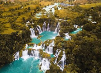 TOP 26 danh lam thắng cảnh Việt Nam nổi tiếng thế giới Thác Bản Giốc - Một trong những danh lam thắng cảnh Việt Nam