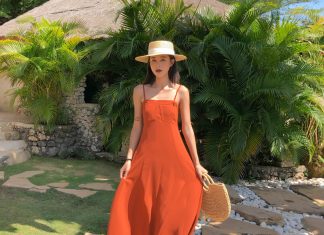 15 mẫu đầm maxi đi biển cho người thấp GIẤU NHẸM mọi khuyết điểm Váy 2 dây đi biển maxi trơn