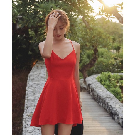 Váy hở lưng ngắn BAL02A Red