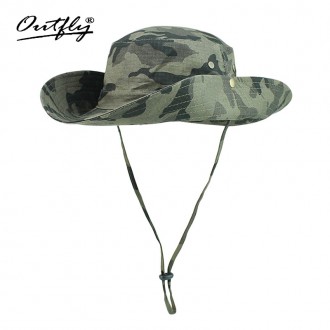 Mũ nón Bucket tai bèo rộng vành Outfly B1003C carmo army green