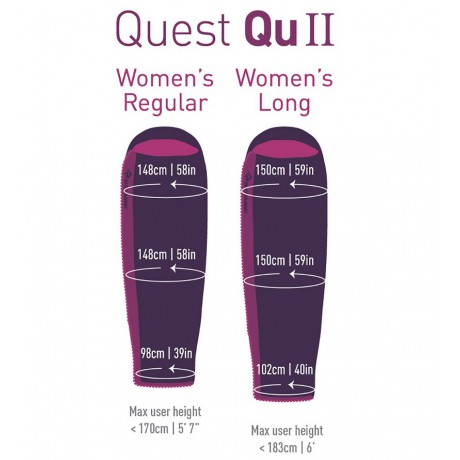 Túi ngủ văn phòng du lịch nữ Sea to Summit Quest QuII STMQU210 M & L 