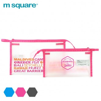 Túi đựng mỹ phẩm trong suốt Msquare Pink