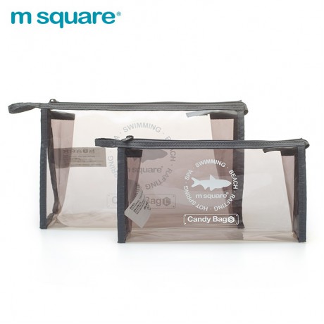 Túi nhựa trong suốt đựng mỹ phẩm Msquare Candy Bag Grey