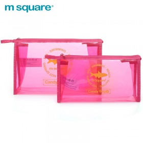 Túi nhựa trong suốt đựng mỹ phẩm Msquare Candy Bag S L Pink