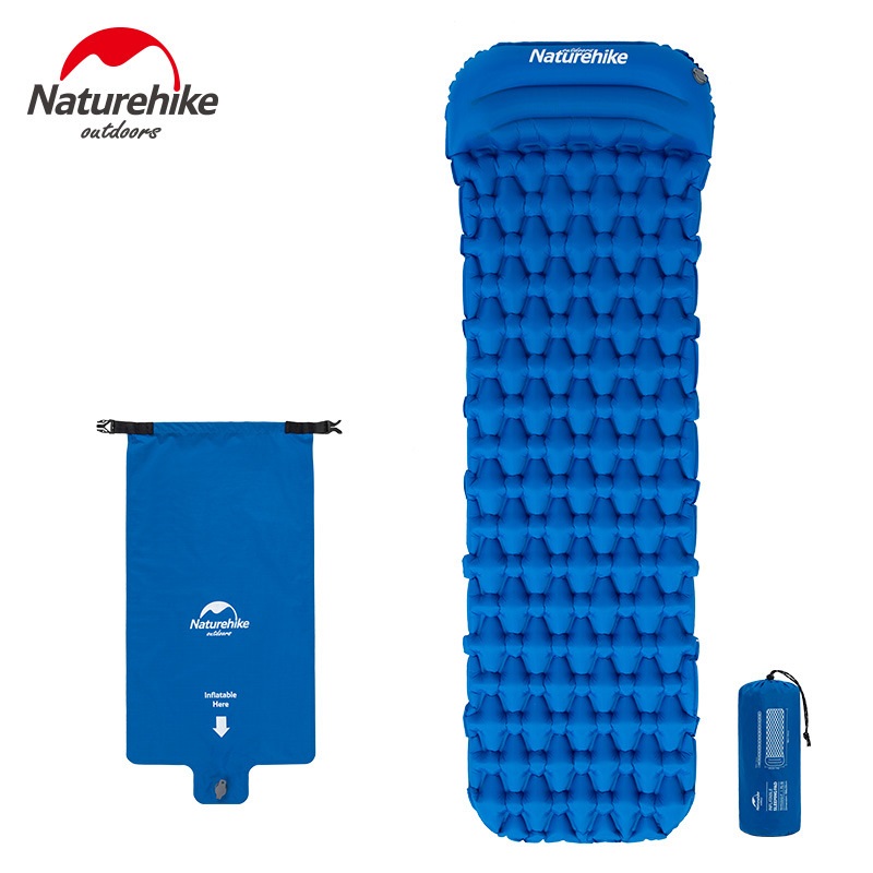 Đệm hơi đơn có gối Naturehike NH19Z012-P FC-12 và túi khí màu xanh