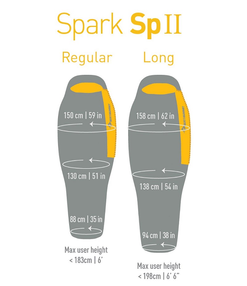Hai kích thước size M và L của túi ngủ Sea to Summit Spark SpII STMSP204